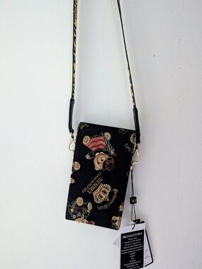 NWT Bear Jacquard Crossbody Pouch, Detachable Strap